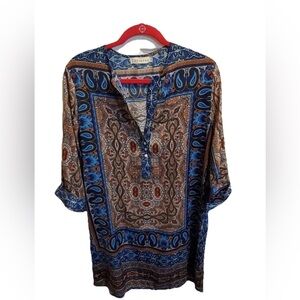 Lyria Paisley Style Long Sleeve Large Tunic